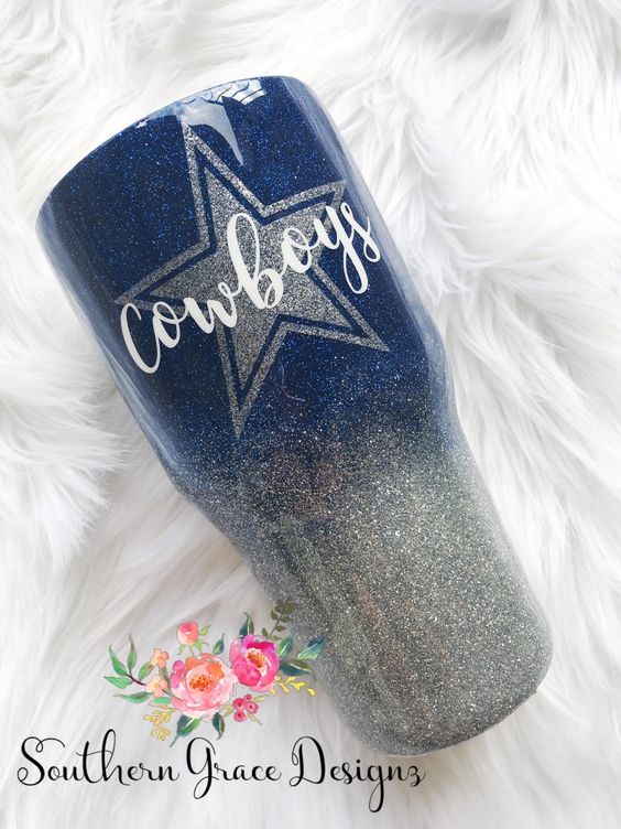 Glitter Dallas Cowboys Stainless Steel Tumbler