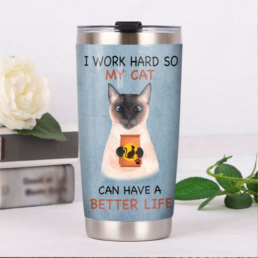 Siamese Cat Steel Tumbler, Birthday Gift, Card Ideas For Mother’S Day, Gift For Grandparent, Gift For Parent, Mother’S Day Gifts, Gift For Best Friend