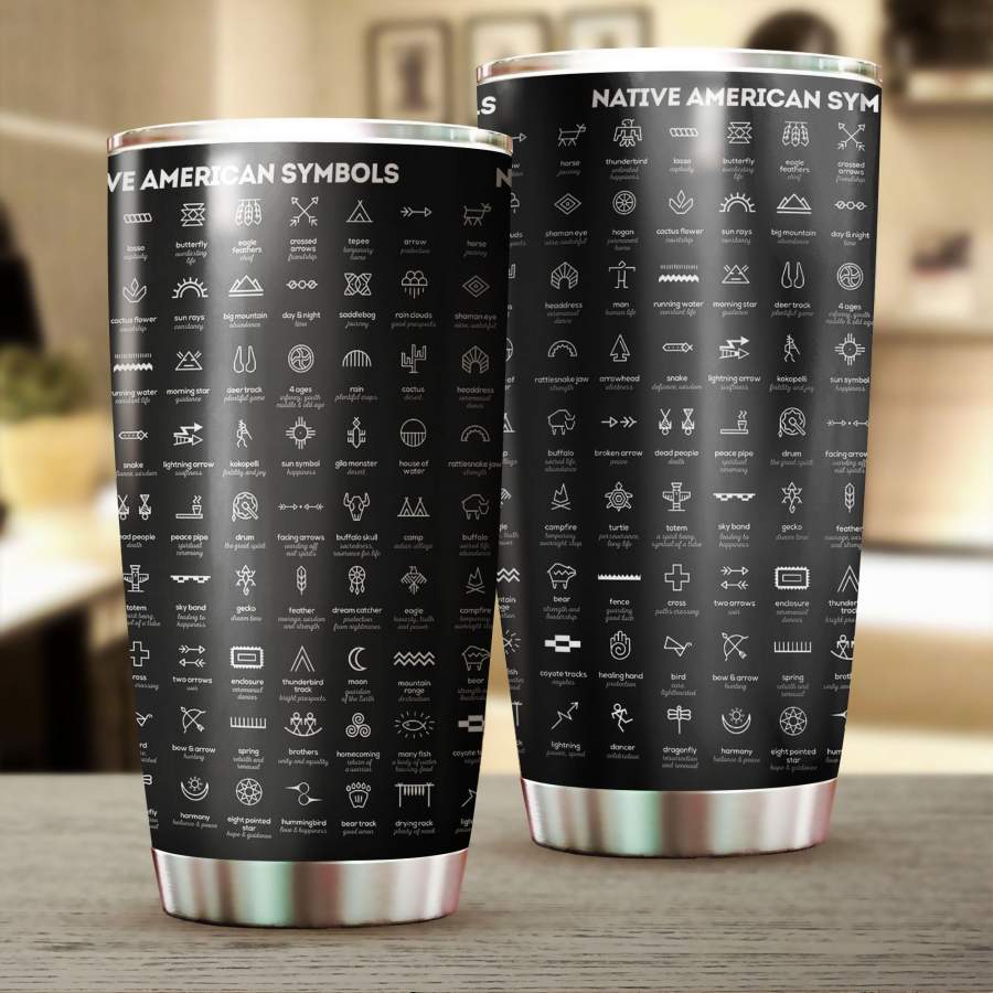 Native American Symbols Stainless Steel Tumbler