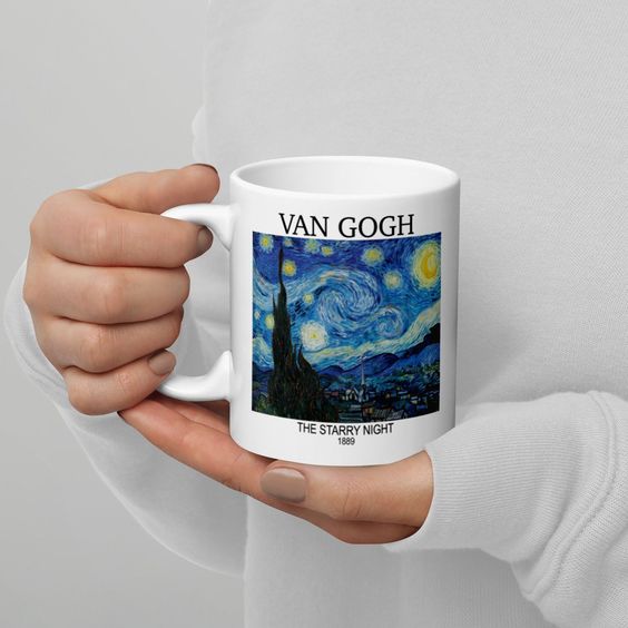 Van Gogh Starry Night Mug, White Glossy Mug 11oz, 15oz|artsy Mug, Famous Art Mug, Vintage Art Mug