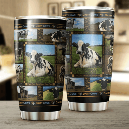 Dairy Cow Stainless Steel Insulated Tumbler Cups, Gift Ideas For Wife, Gifts For Friends Birthday, Mom Christmas Gifts, Dad Day Gifts