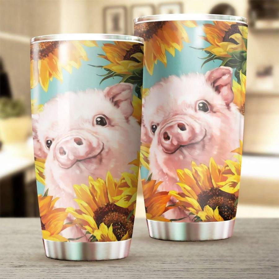 [Stainless Steel Tumbler 20 Oz] Pig01 Stainless Steel Tumbler, Pig Stainless Steel Mug Father’s Day gifts, Mother’s Day gift