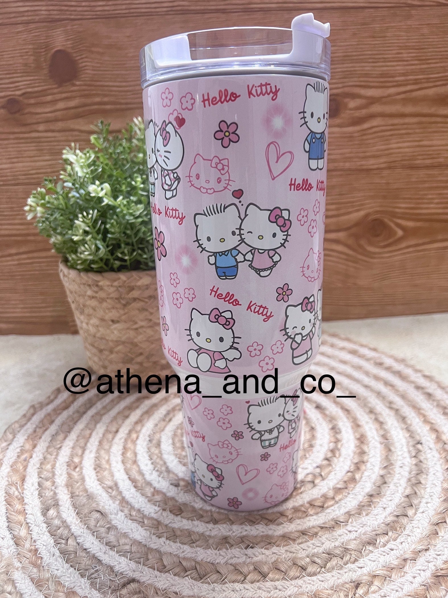 Kitty and Daniel 40 oz tumbler | 40 oz tumbler| travel mug| Kawaii mug| Kitty mug| Concha mug