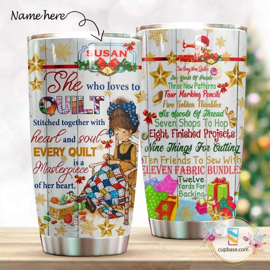 Quilting Lover Personalized Tumbler