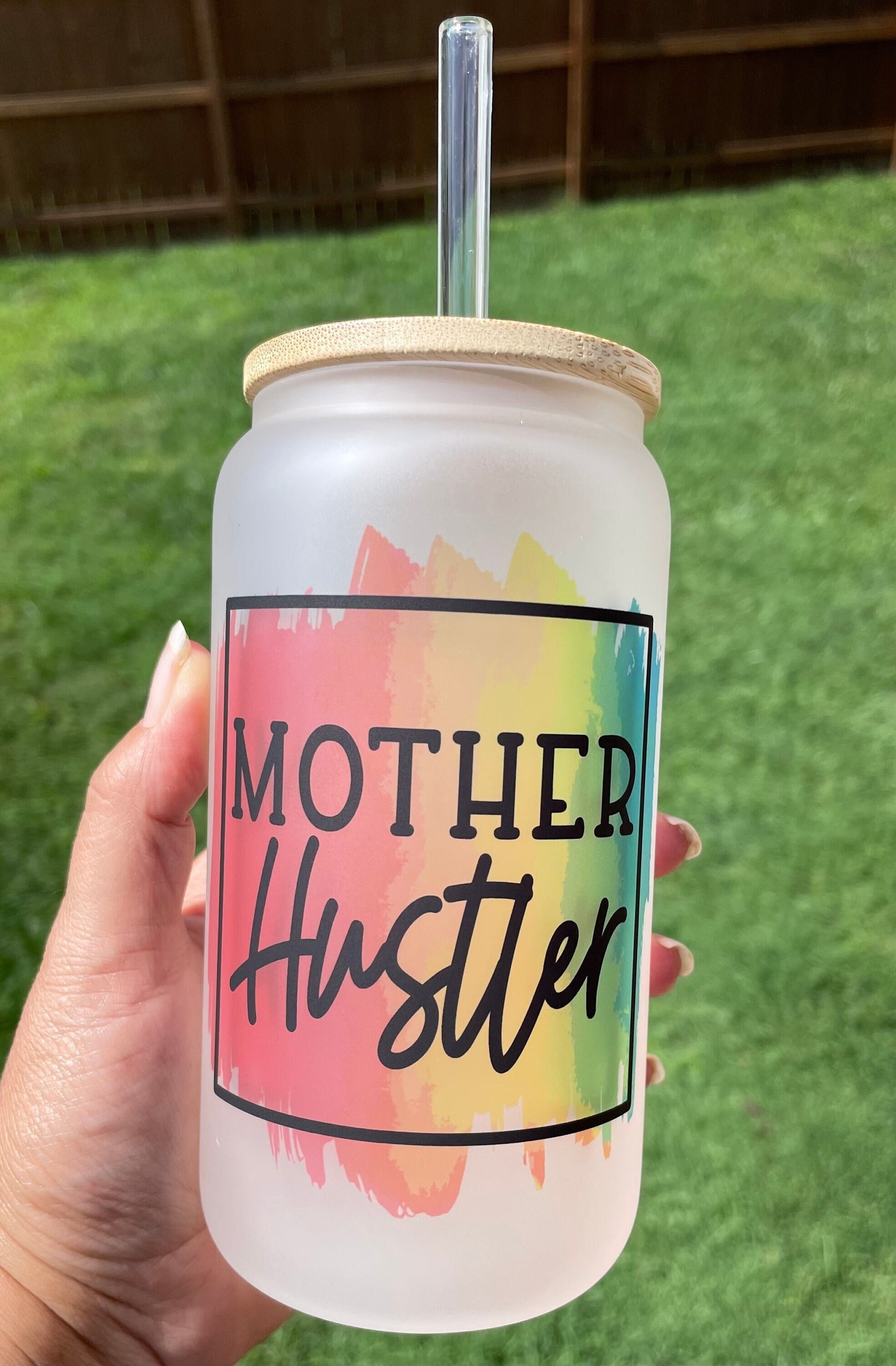 Frosted Iced Coffee Glass Can| Iced Coffee Can| Libbey Glass|Boy Mom|Girl Mom|Mama