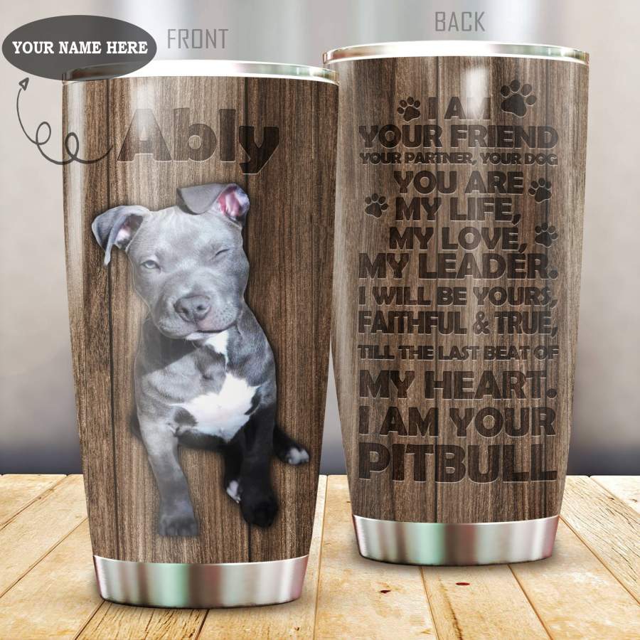 Pit bull stainless steel tumbler custom name HAC080401