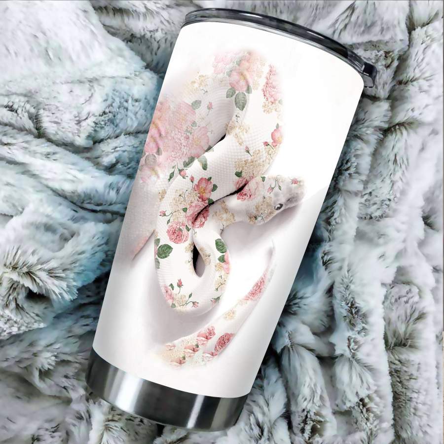 Beautiful Floral Snake Stainless Steel Tumbler