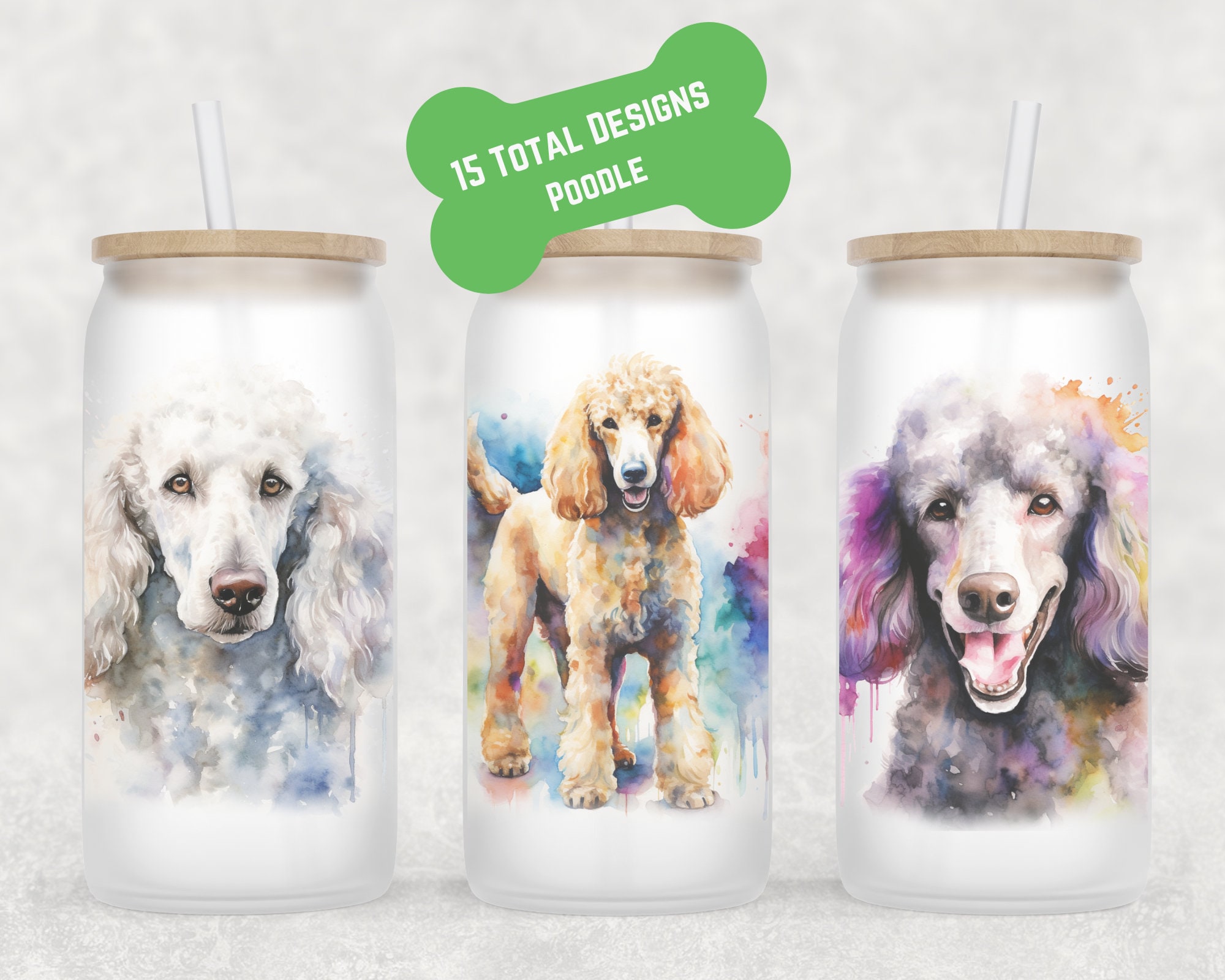 Poodle Beer Can Glass | Dog Mom Gift | Poodle Coffee Mug | Coffee Iced Coffee Cup | Fur Mom Coffee Mug | Glass Coffee Cup | Poodle Gift