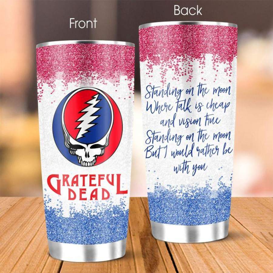 Grateful Dead Glitter Lyric 20oz Stainless Steel Tumbler