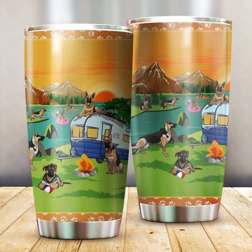 German Shepherd Camping Stainless Steel Insulated Tumbler Cups, Gift Ideas For Wife, Christmas Gifts For Girlfriend, Gift For Girlfriend