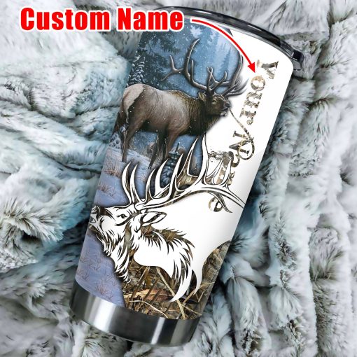 Personalized Your Name Elk Hunter Stainless Steel Tumbler, Best Gifts For Mom, Gifts For Best Friends Birthday, Gift For Friend, Gift For Girlfriend