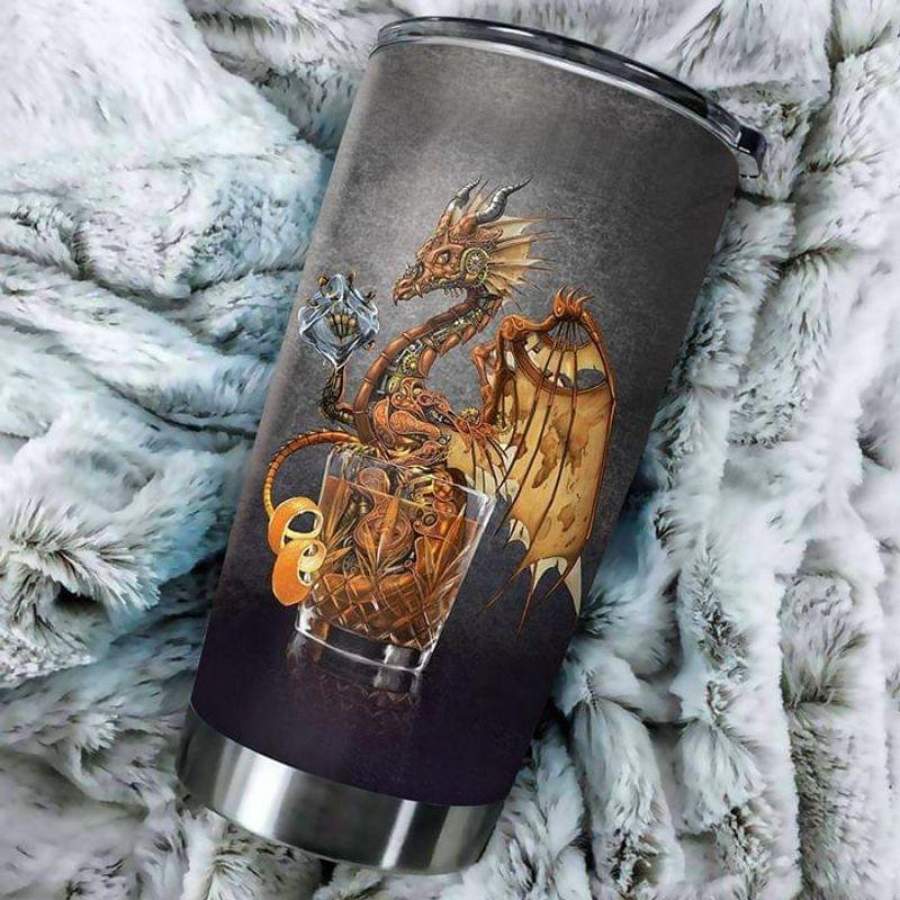 Cool Dragon Black Stainless Steel Tumbler 20oz