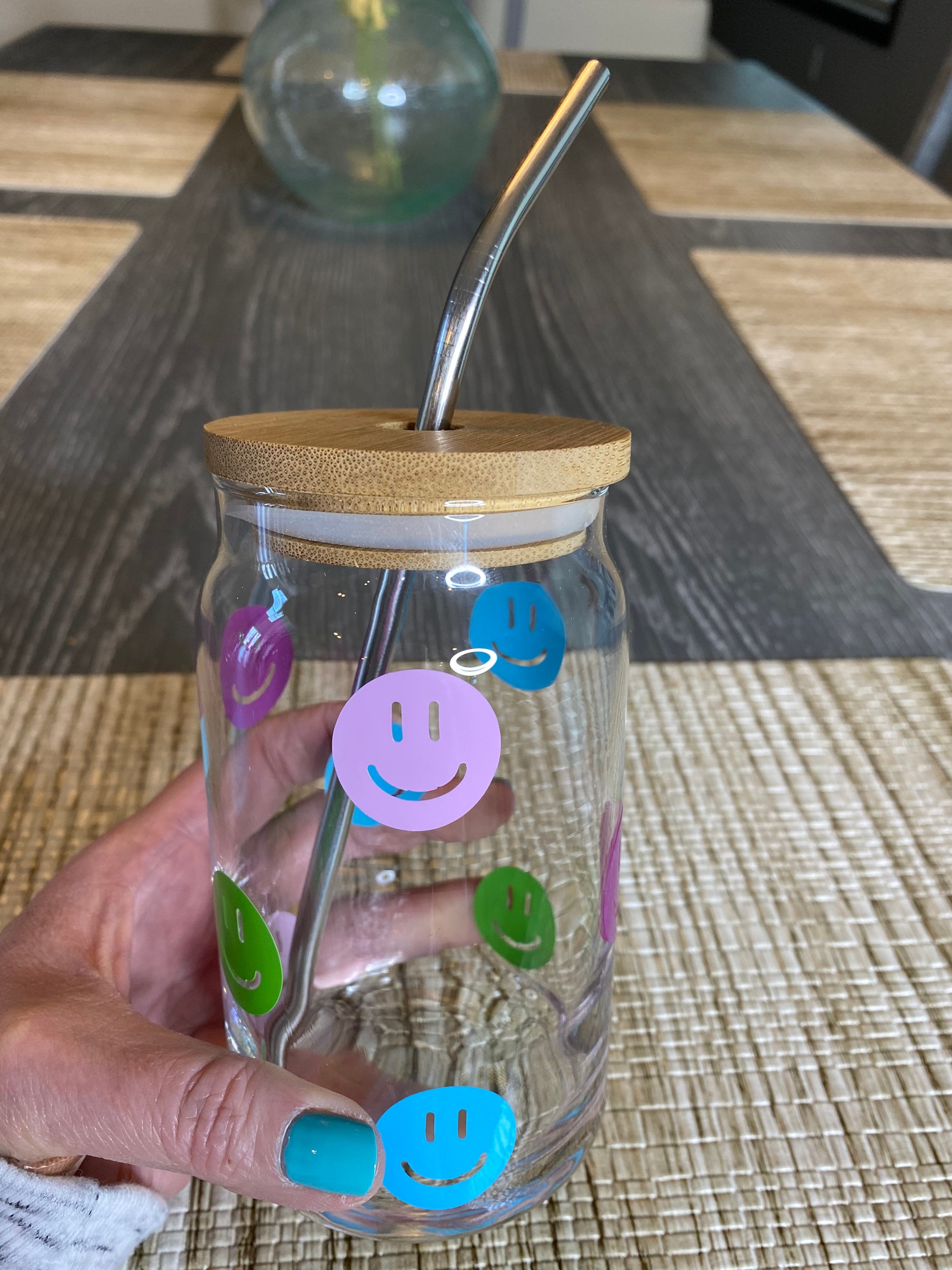 Smiley Soda Can Glass