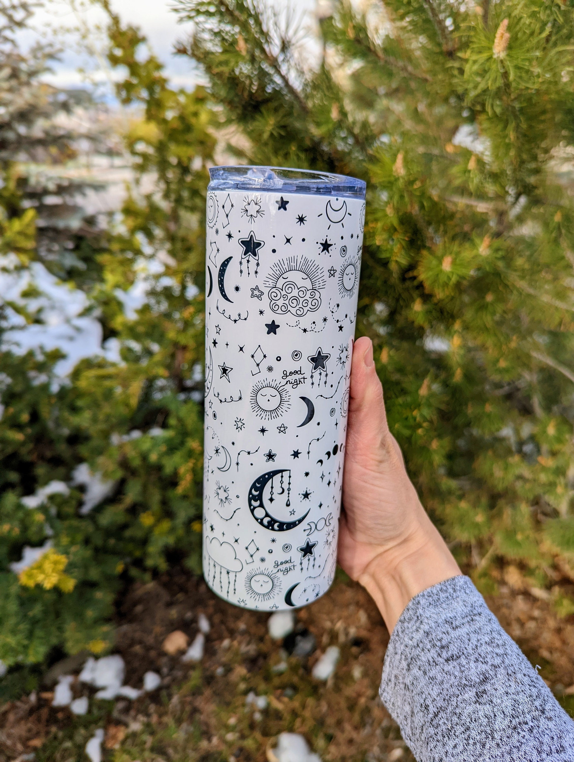 Celestial Tumbler | Witchy Tumbler | Moon Tumbler | Moon and Sun Cup