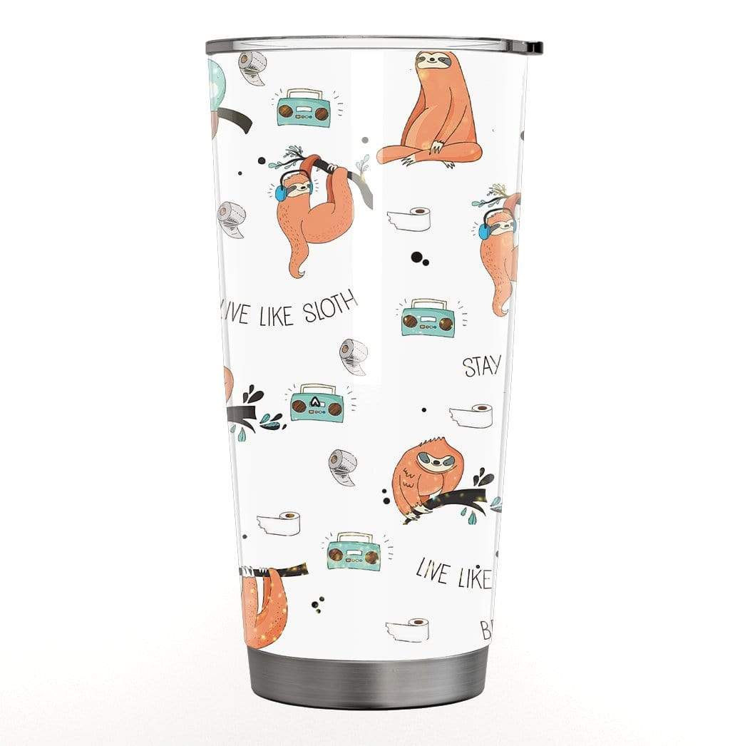 Gearhuman 3D Live Like Sloth Stay Home Be Lazy Custom Design Vacuum Insulated Tumbler