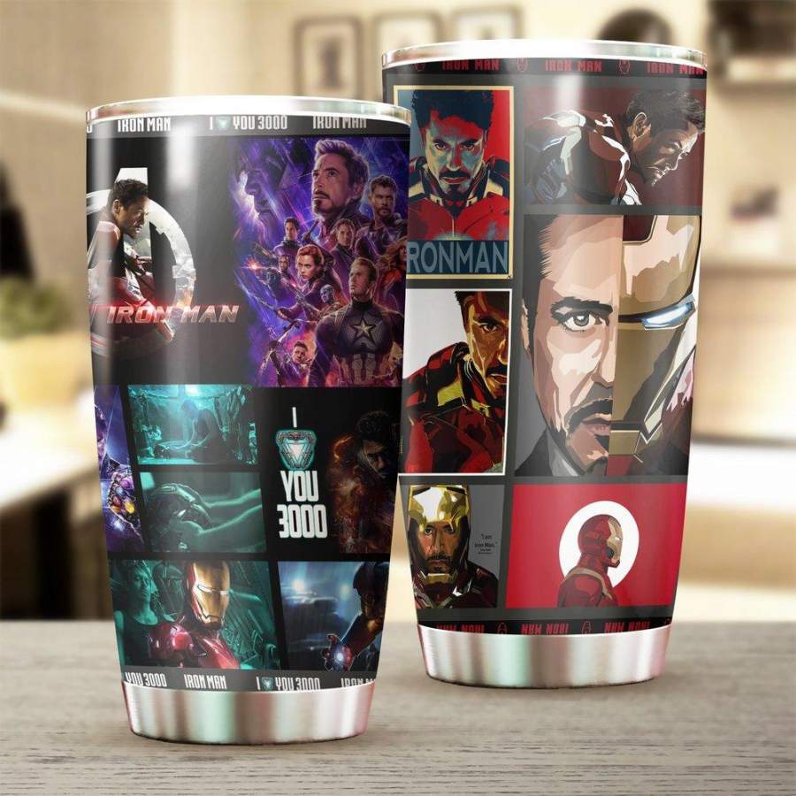 [Stainless Steel Tumbler 20 Oz] Iron Man Stainless Steel Tumbler, Iron Man Stainless Steel Mug Movie Father Day gifts, Mother Day gift