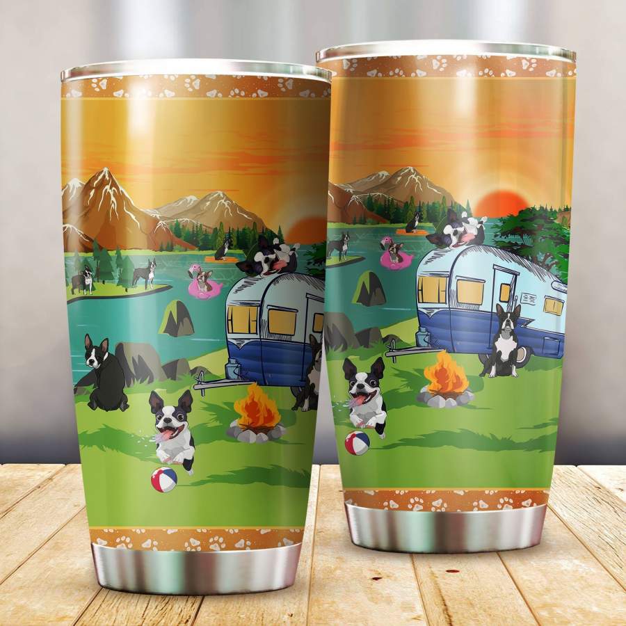 Boston Terrier  Camping Stainless Steel Insulated Tumbler Cups