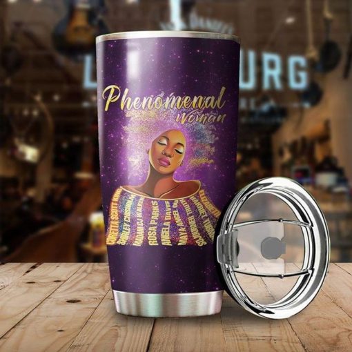 Phenomenal Woman Black Woman Purple Stainless Steel Tumbler 20Oz