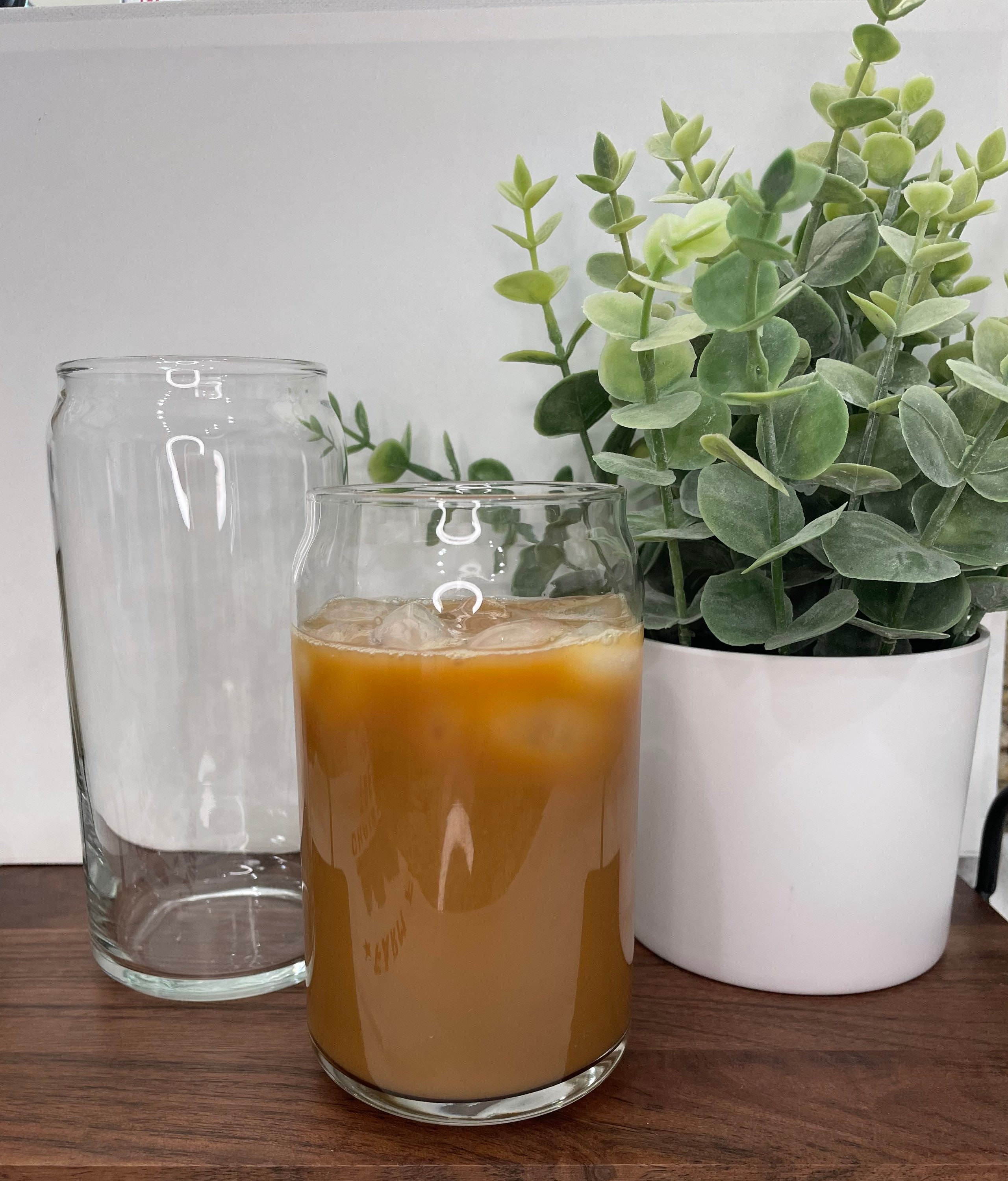 Blank beer can glass, iced coffee glass, can glass cup