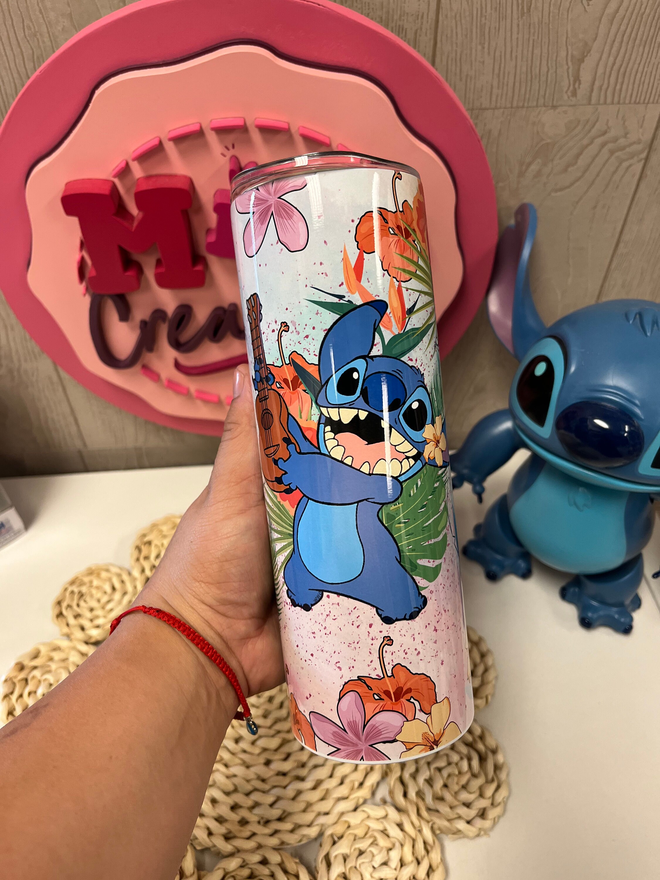 Stitch guitar custom tumbler, Stitch summer guitar custom tumbler