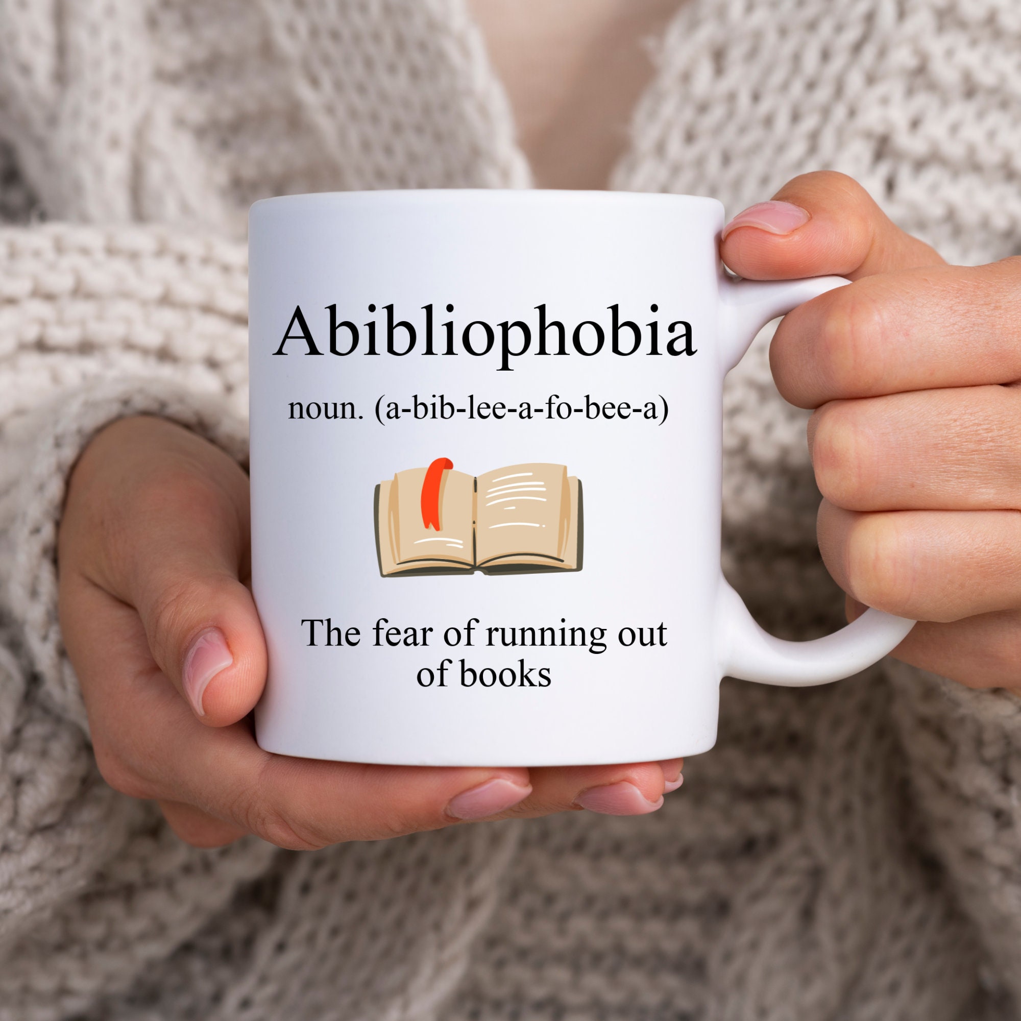 Abibliophobia Mug, Bookworm Mug, Book Lover Gift, Reader Mug, Librarian Mug, Bookish Gift, Custom Teacher Mug, Bookworm Gift, Book Lover Mug