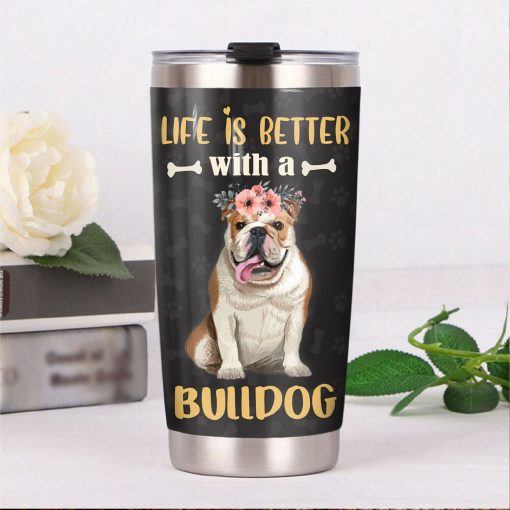 Bulldog Steel Tumbler, Mom Christmas Gifts, Gift Ideas For Girlfriend, Gift For Friend, Gift For Parent, Father’S Day Gifts, New Dad Gifts