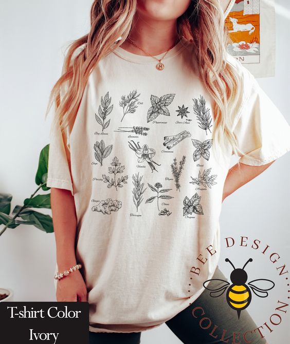 Comfort Colors Botanical Herb Shirt, Healing Herbs Herbology Shirt, Plant Lover Garden Shirt