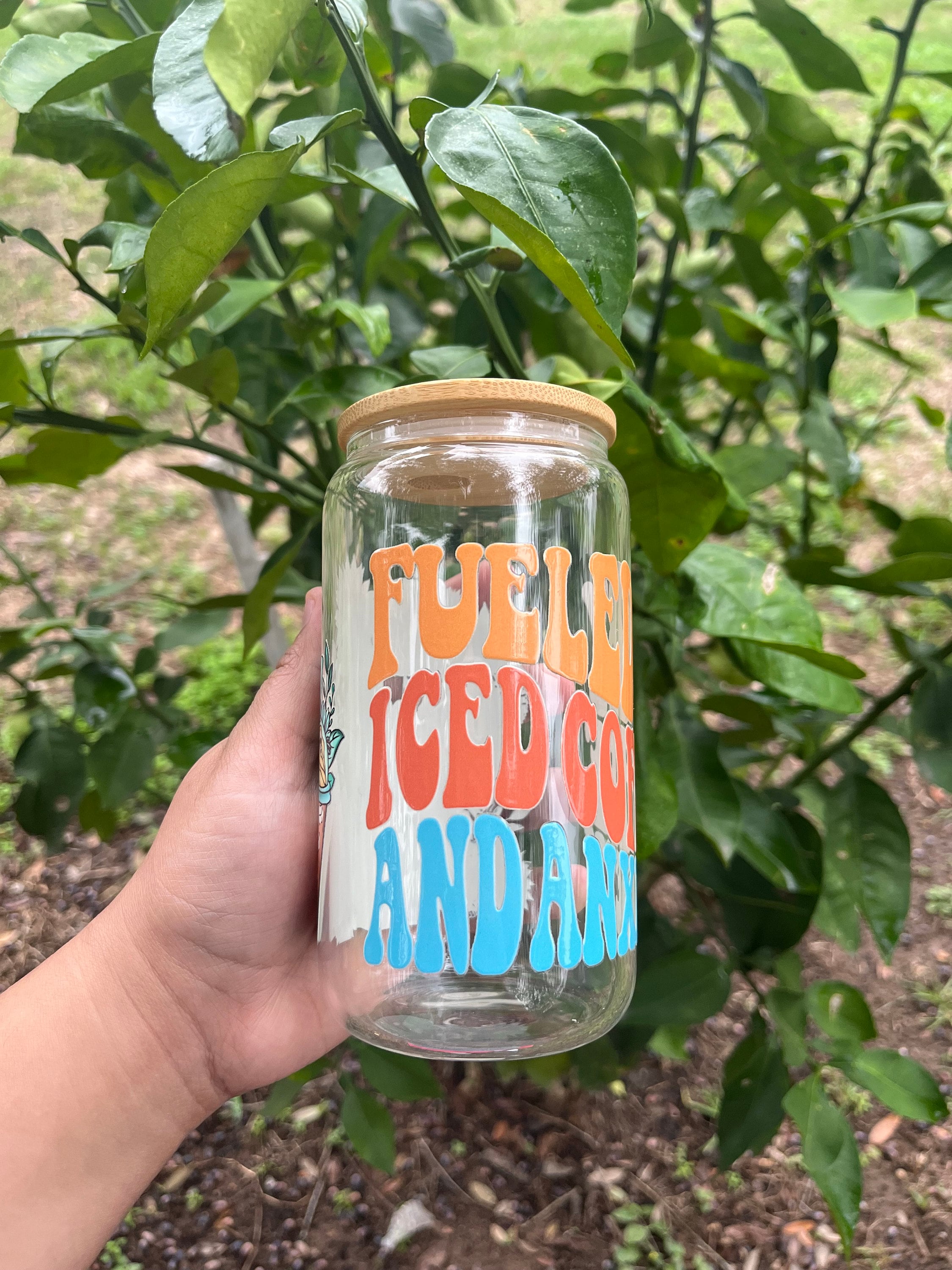 Fueled By Iced Coffee And Anxiety Skull Cup l Fueled By Iced Coffee And Anxiety Cup l Skull Cup l Fueled By Coffee And Anxiety Skull Glass