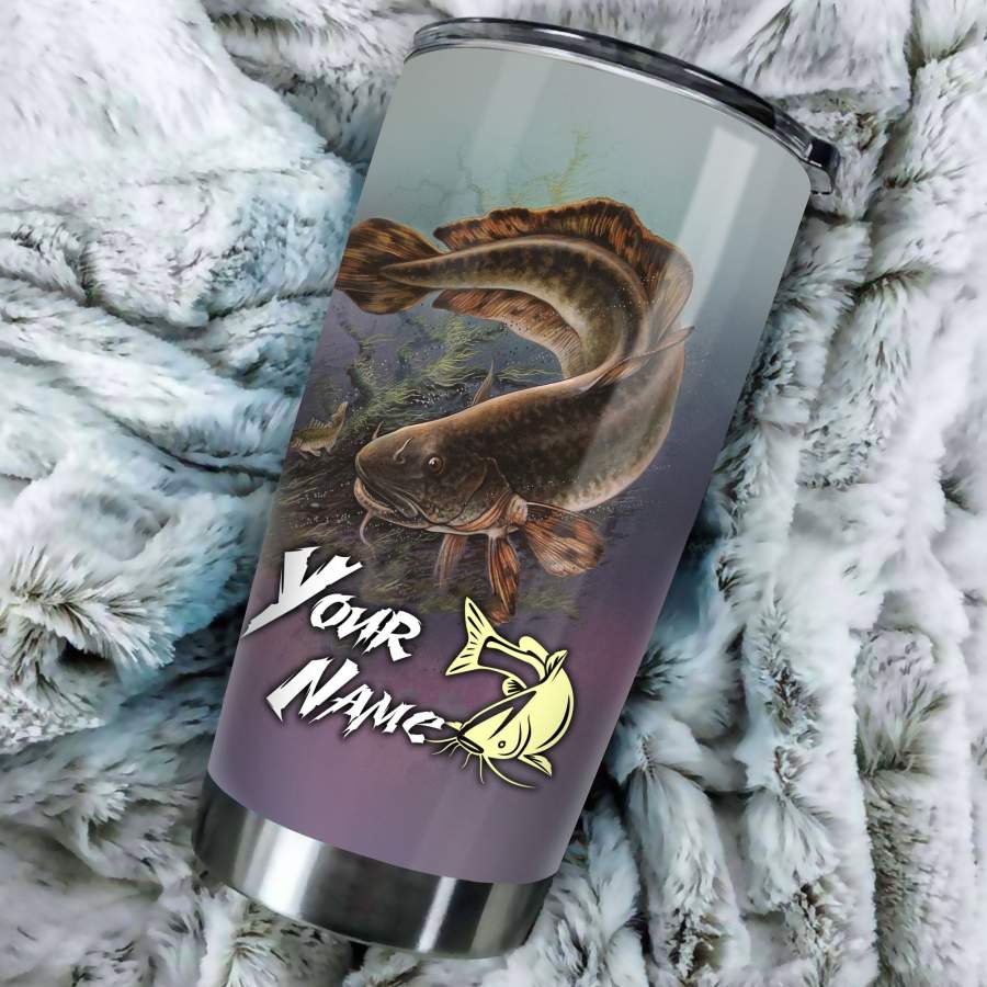 Personalized Your Name Catfish Stainless Steel Tumbler