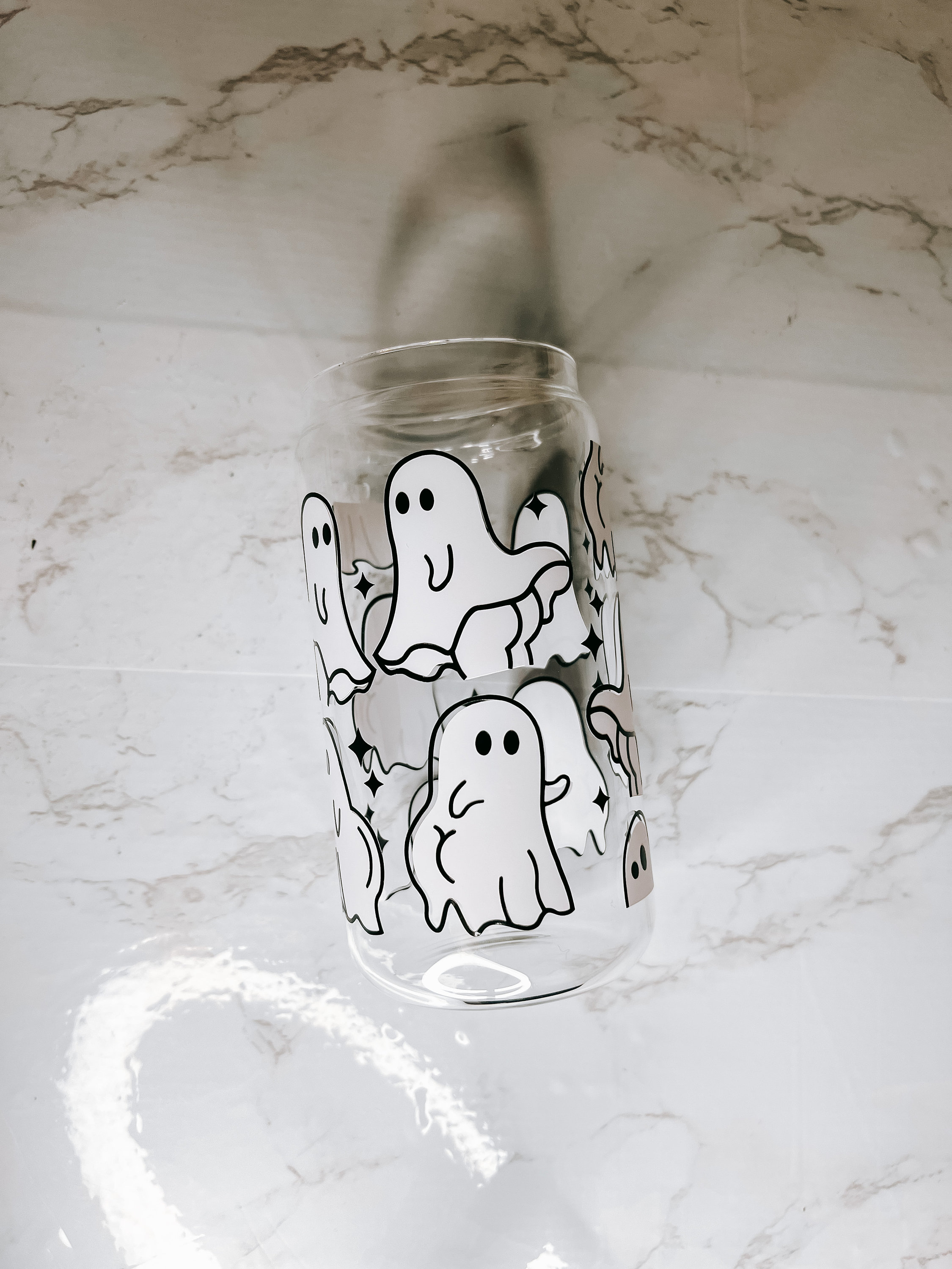 Ghost can glass, naughty Ghost Glass can, Cute ghost, Spooky Beer Can Glass, Coffee Cup, funny cup, bootyful