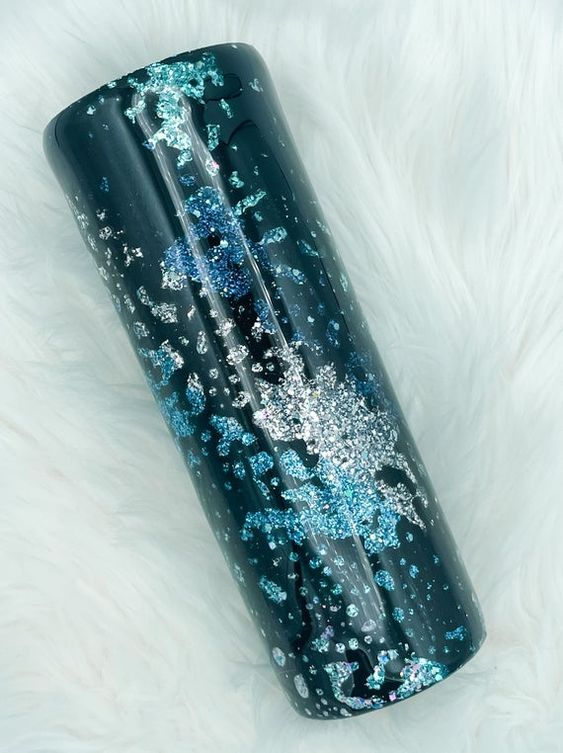 Blue And Teal Swirl Tumbler, Blue Swirl Tumbler