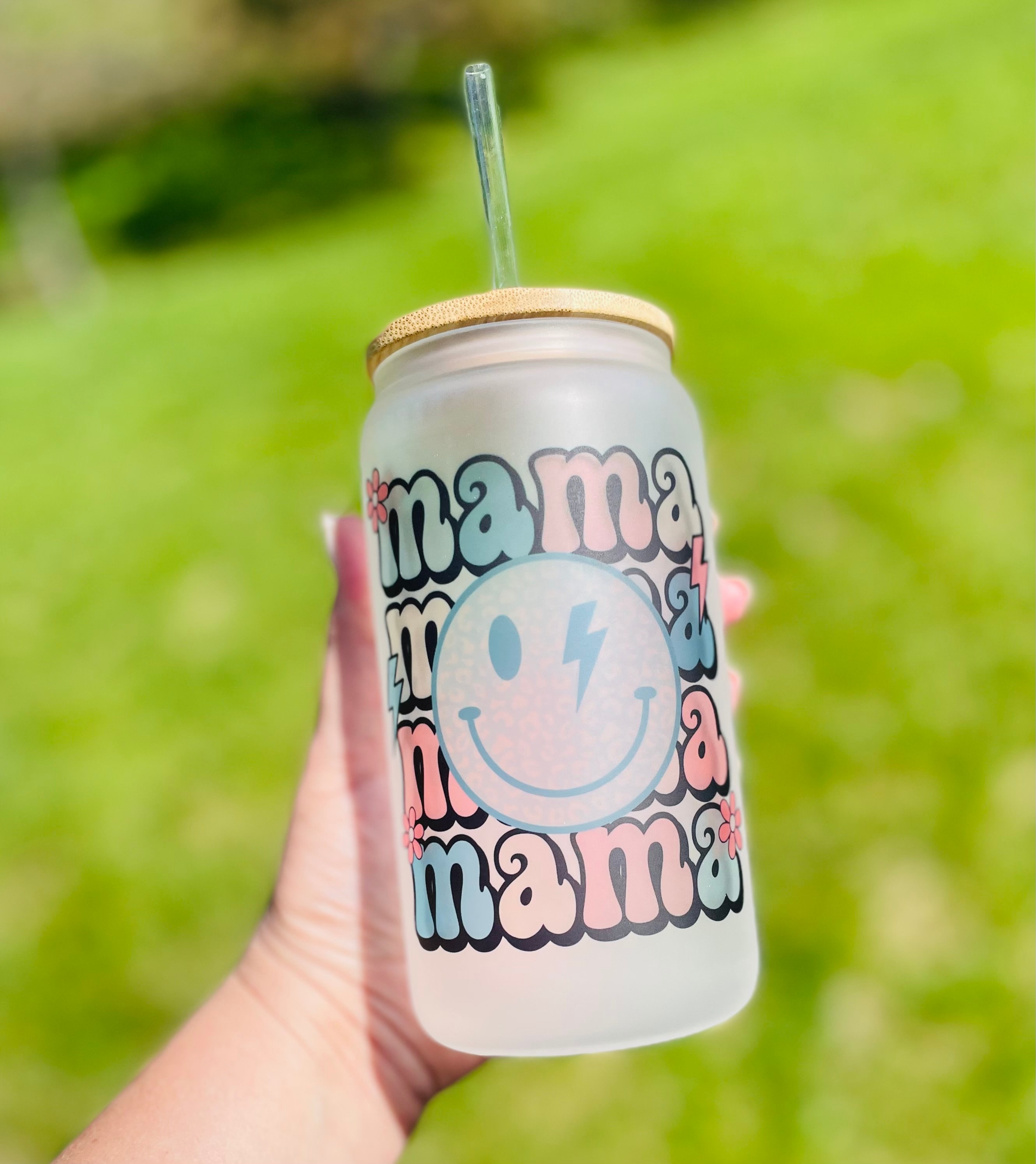 Mama| Retro Mama| Iced Coffee Glass Can| Iced Coffee Can| Libbey Glass| Boy Mom| Girl Mom