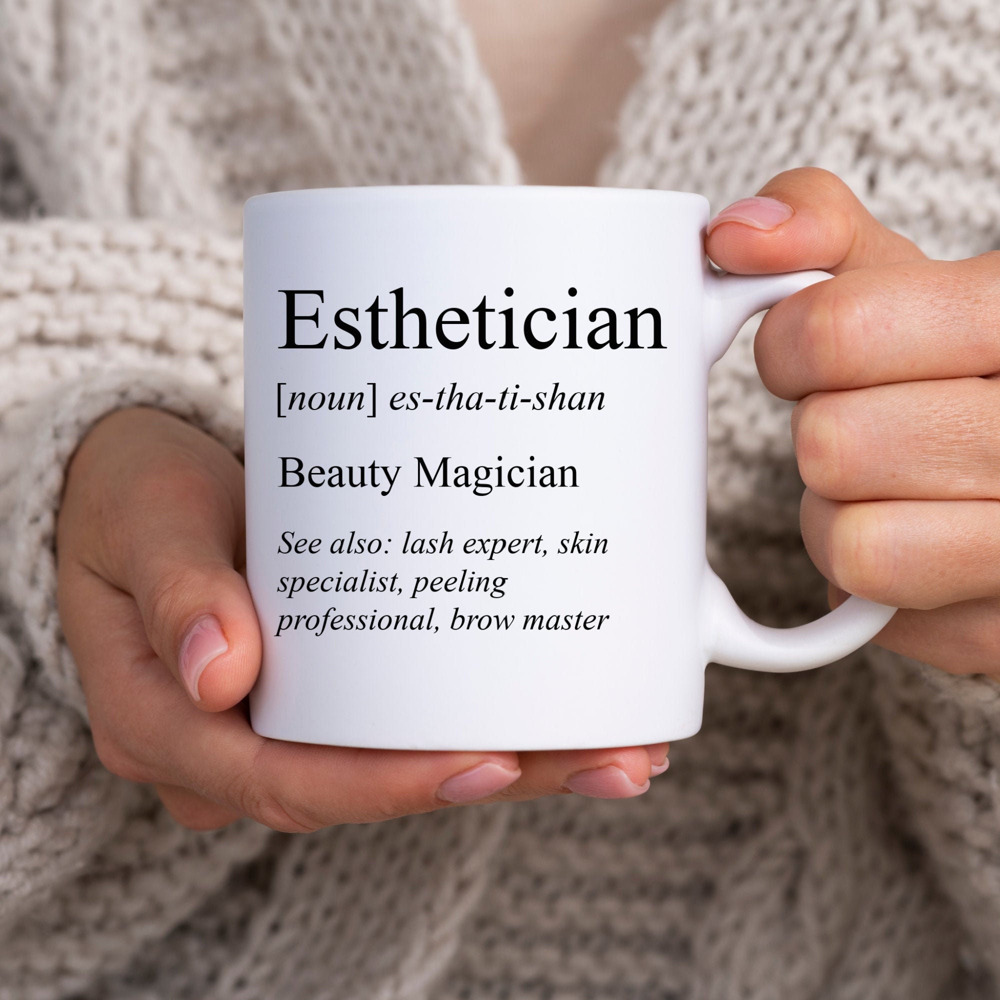 Esthetician Definition Mug| Gift for Makeup Artist| Gift for Lash Technician | Coworker Gift| Salon Gift| Stylist Gift| Esthetician Gift