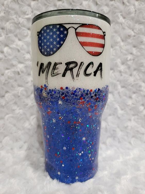 Merica 24oz or 30oz Tumbler With Lid, USA, Patriotic, Stainless Steel, Double Wall Tumbler