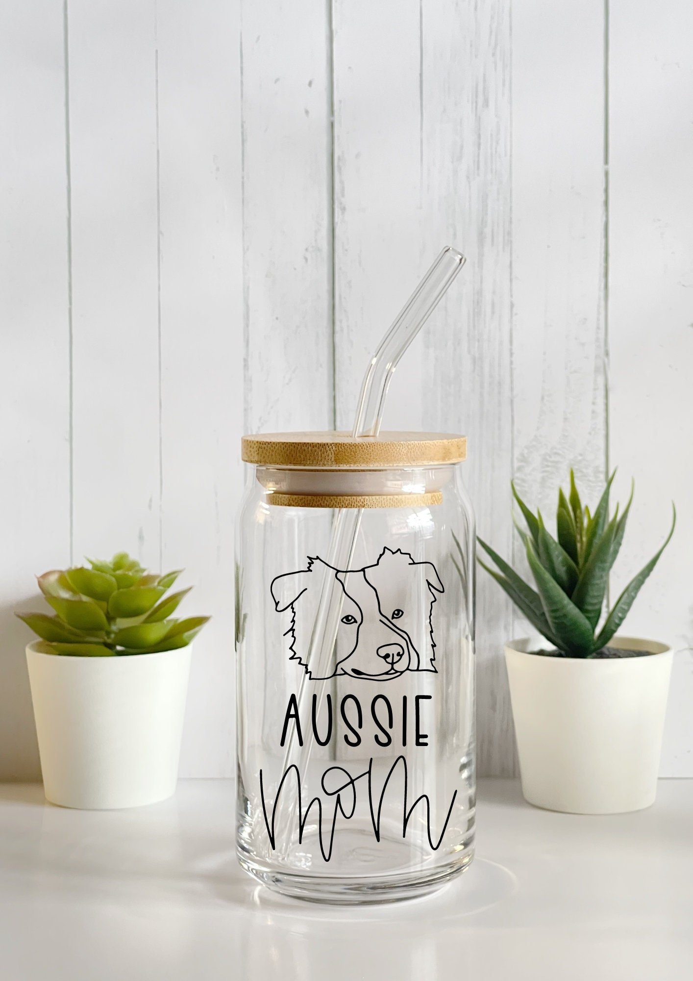 Aussie Mom | Aussie Lover | Dog Mom Cup | Iced Coffee Cup | Beer Glass Can | Soda Cup | Aussie Mama | Australian Shepherd Gifts