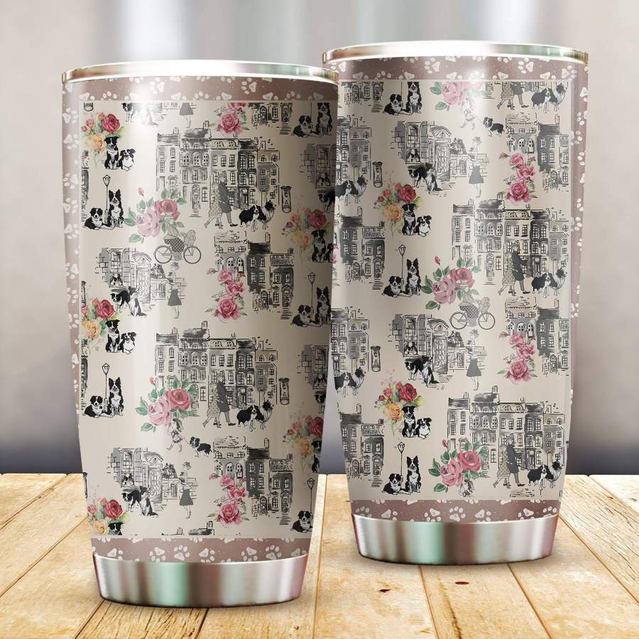 Border Collie Stainless Steel Insulated Tumbler Cups