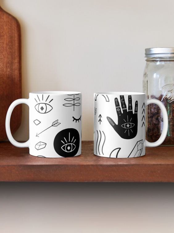 Witchy Moonchild Tarot Crystal Evil Eye Mug