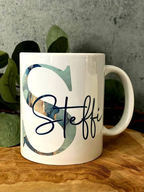 Personalized cup/name cup/gift for a colleague/birthday/coffee cup/cup with name/letter cup/company cup