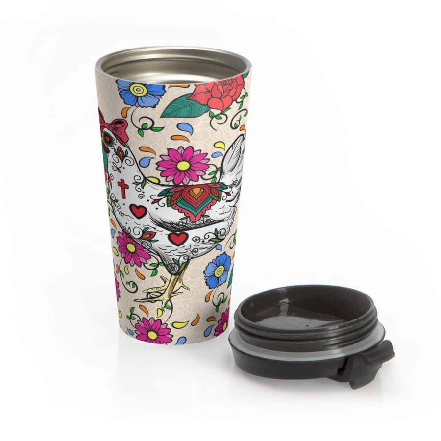 Chicken And Flowers CL15100022MDT 16oz 20oz Travel Mug Vacuum Sealed Tumblers