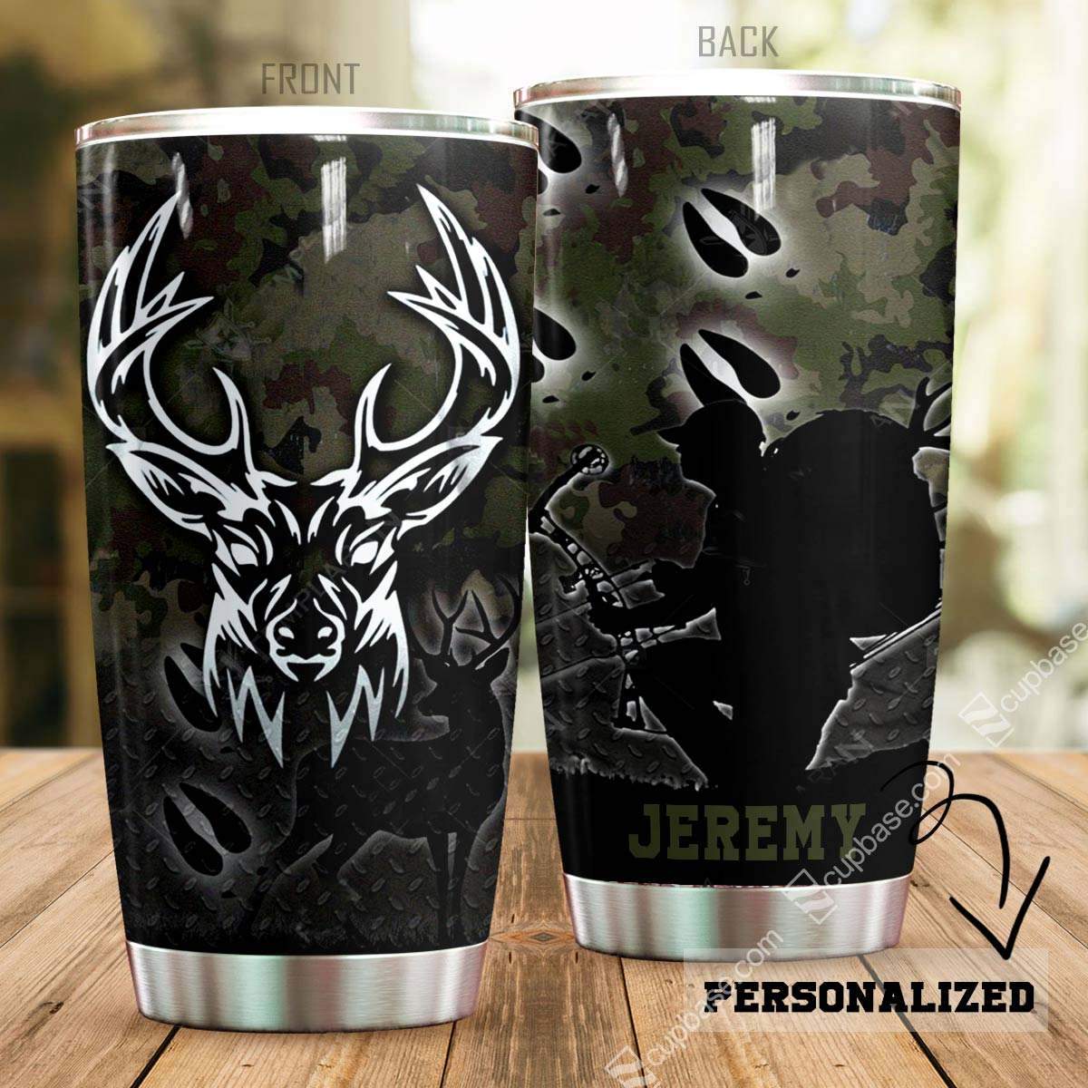 3D Camo Deer Personalized Tumbler T69T9