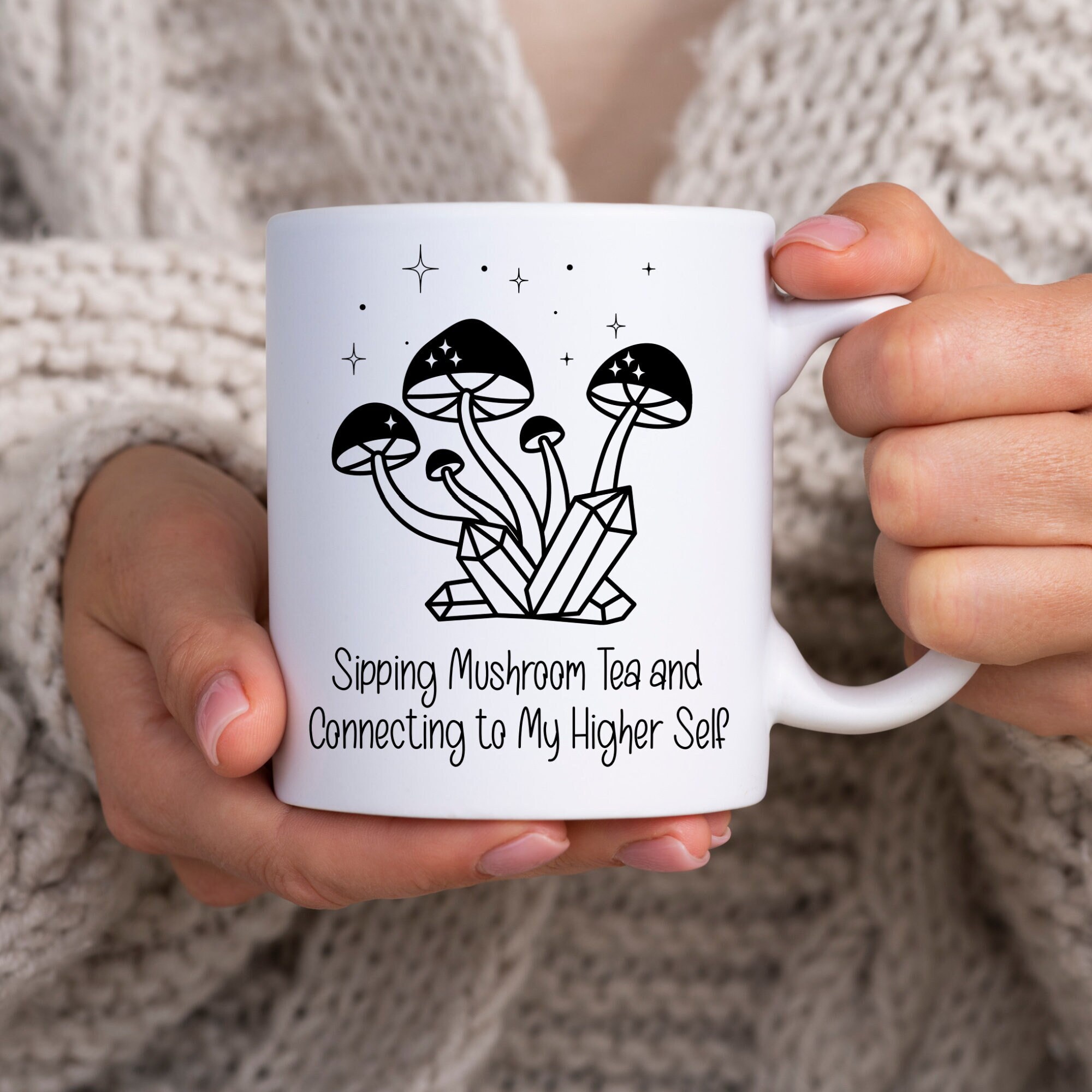 Cottagecore Mushroom Mugs, Sipping Mushroom Tea and Connecting to My Higher Self, Mushroom Lover Gifts