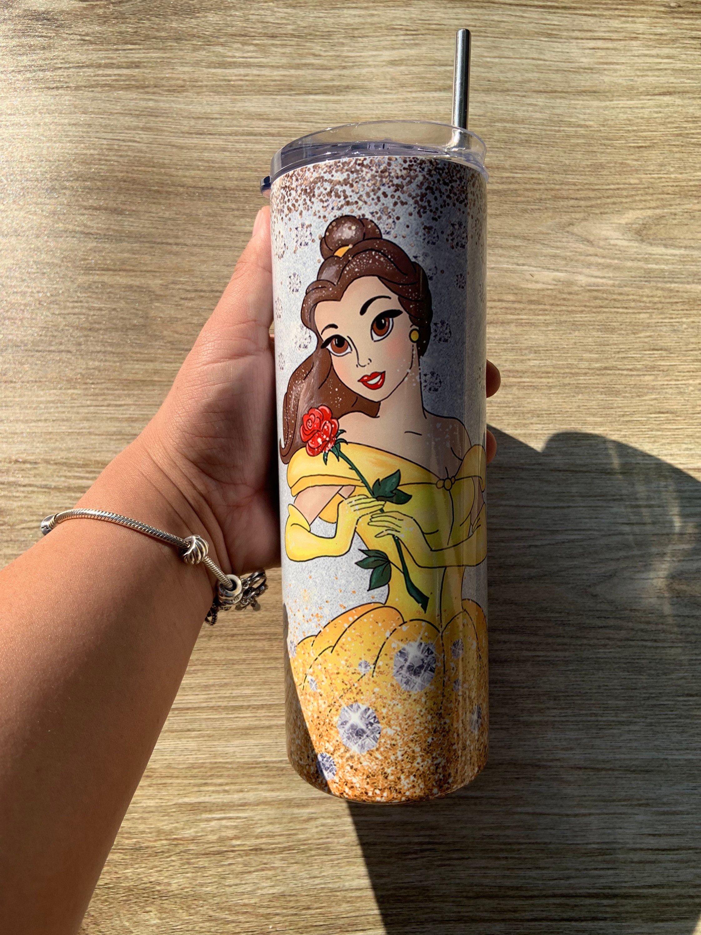 Princess Belle tumbler, Beauty and The Beast tumbler, Disney tumbler