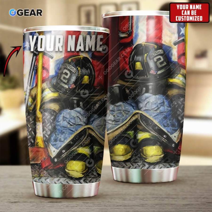 Casual Firefighter Stainless 3D Over Printed  Stainless Steel Insulated Tumbler Cups For Operator