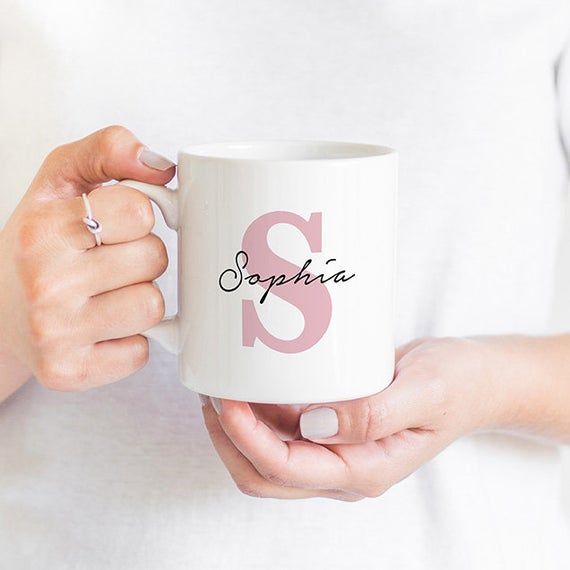 Name Mug With Initial, Gift For Him Or Her / Personalised Corporate Present, Coffee Mug