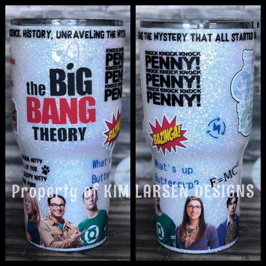 The Big Bang Theory Glitter Steel Mug Stainless Steel Tumbler Cup, The Big Bang Theory Steel Tumbler, The Big Bang Theory Wooden Pattern 30 Oz Steel Mug