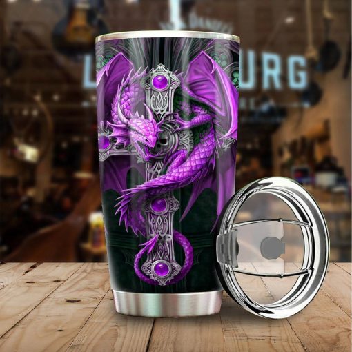 Dragon & Dungeon Tattoo Tumbler | Insulated Steel Tumbler | Stainless Steel Tumbler | Double Wall Insulated Tumbler, Gift For Parent