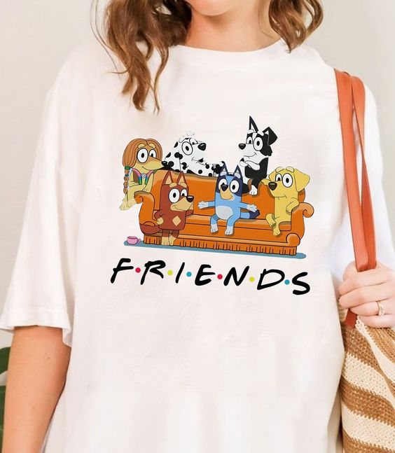 Bluey Friends Shirt, Bluey Birthday Tee, Bluey Characters Shirt, Bluey Heeler Family Sweatshirt, Bluey Birthday Gift, Bluey and Bingo Tshirt