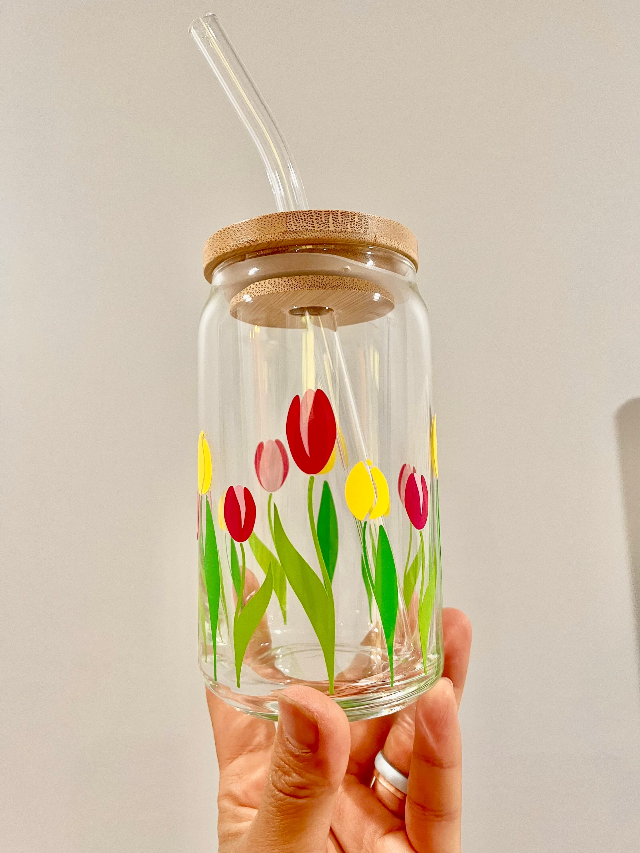 Tulip glass | Tulip cup | spring cup | floral | gifts for her