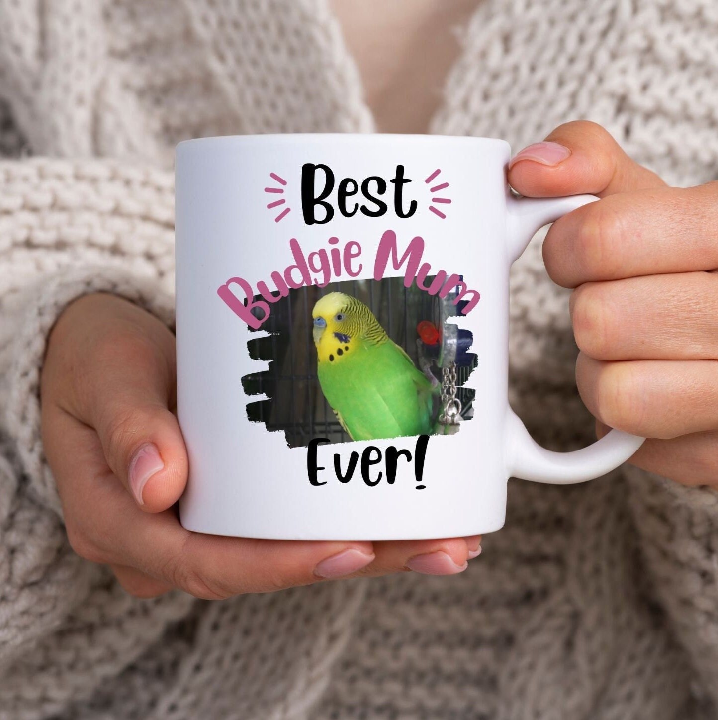 Personalised Budgie Mug, Best budgie Mum Mug, Gift for Budgie Lovers, Budgie Mum Gifts, Budgie Mum Mug, Gifts for her, Fun Budgie Gifts