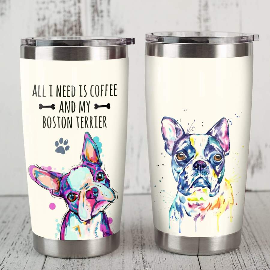 Boston Terrier Steel Tumbler JR2009 87O34